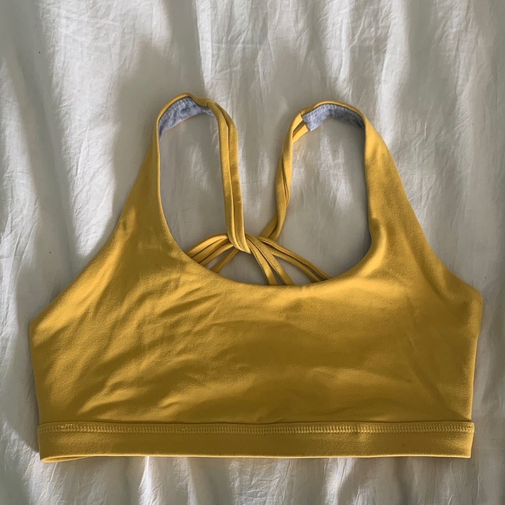 Borne Primitive Yellow Women's Strappy Sports Bra